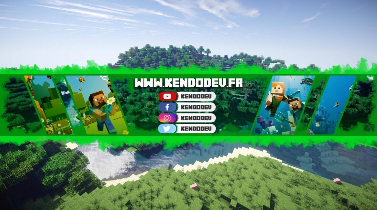 Télécharger une bannière Youtube Minecraft GRATUITEMENT - KendoDev